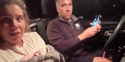 Mom gives birth in car